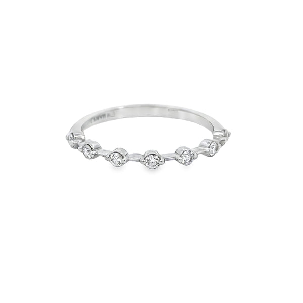 0.17 CTW Diamond 18K White Gold Wedding Band – 2mm