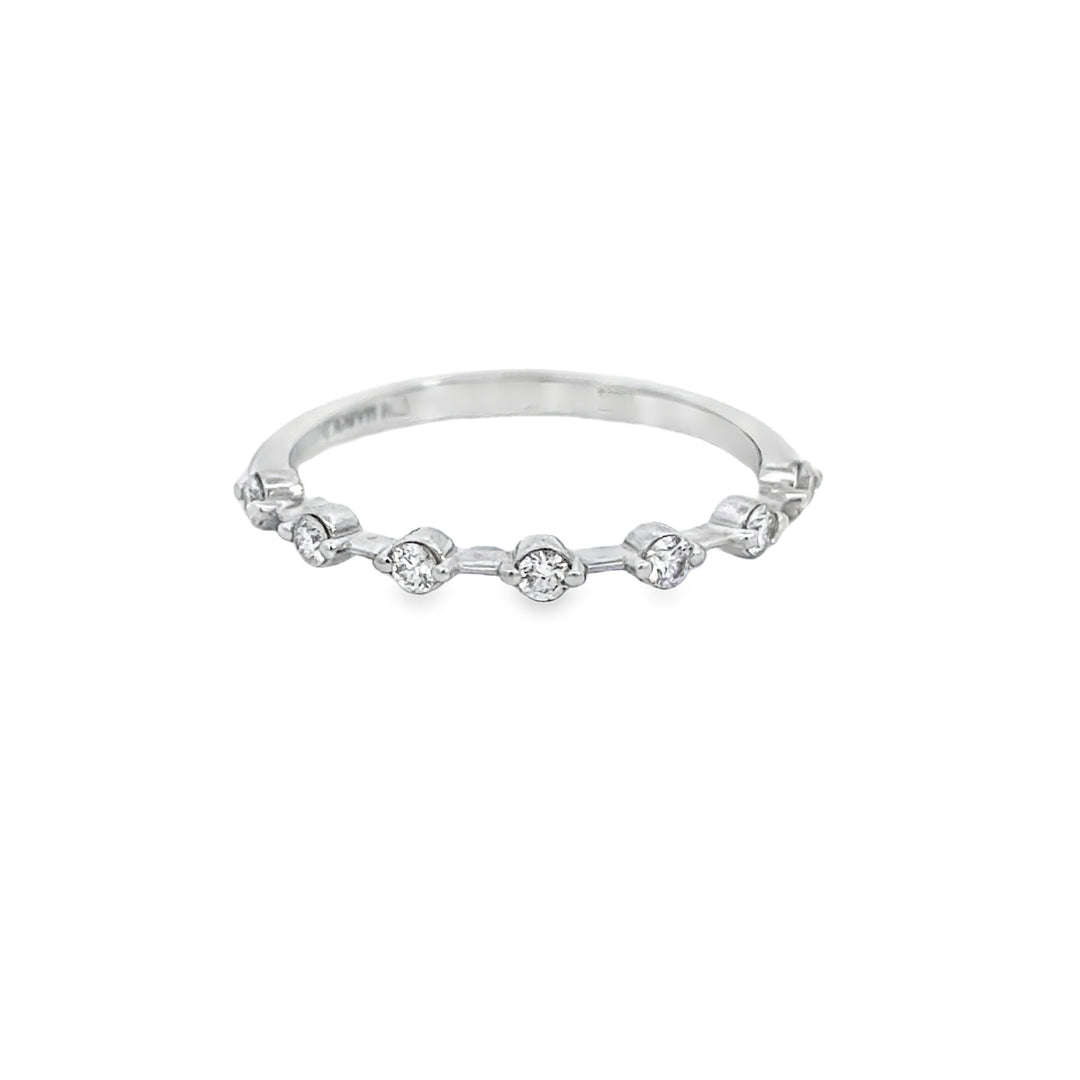 0.17 CTW Diamond 18K White Gold Wedding Band – 2mm