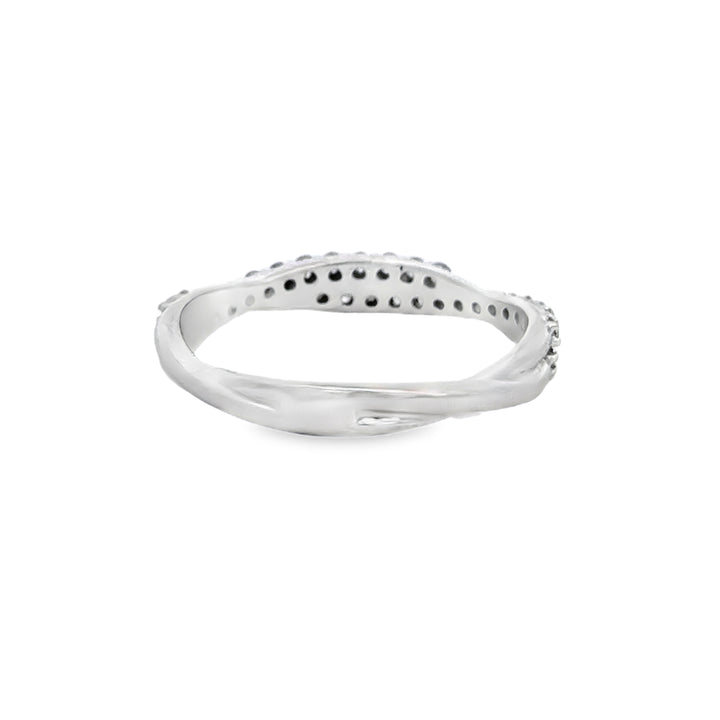 0.25 CTW Diamond Twisted Band, 14K White Gold