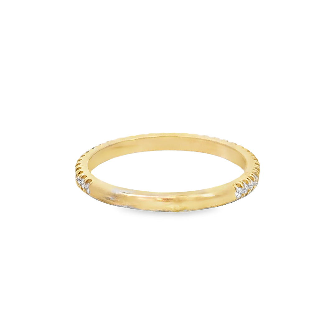 0.26 CTW Diamond 18K Yellow Gold Wedding Band – 1.8mm