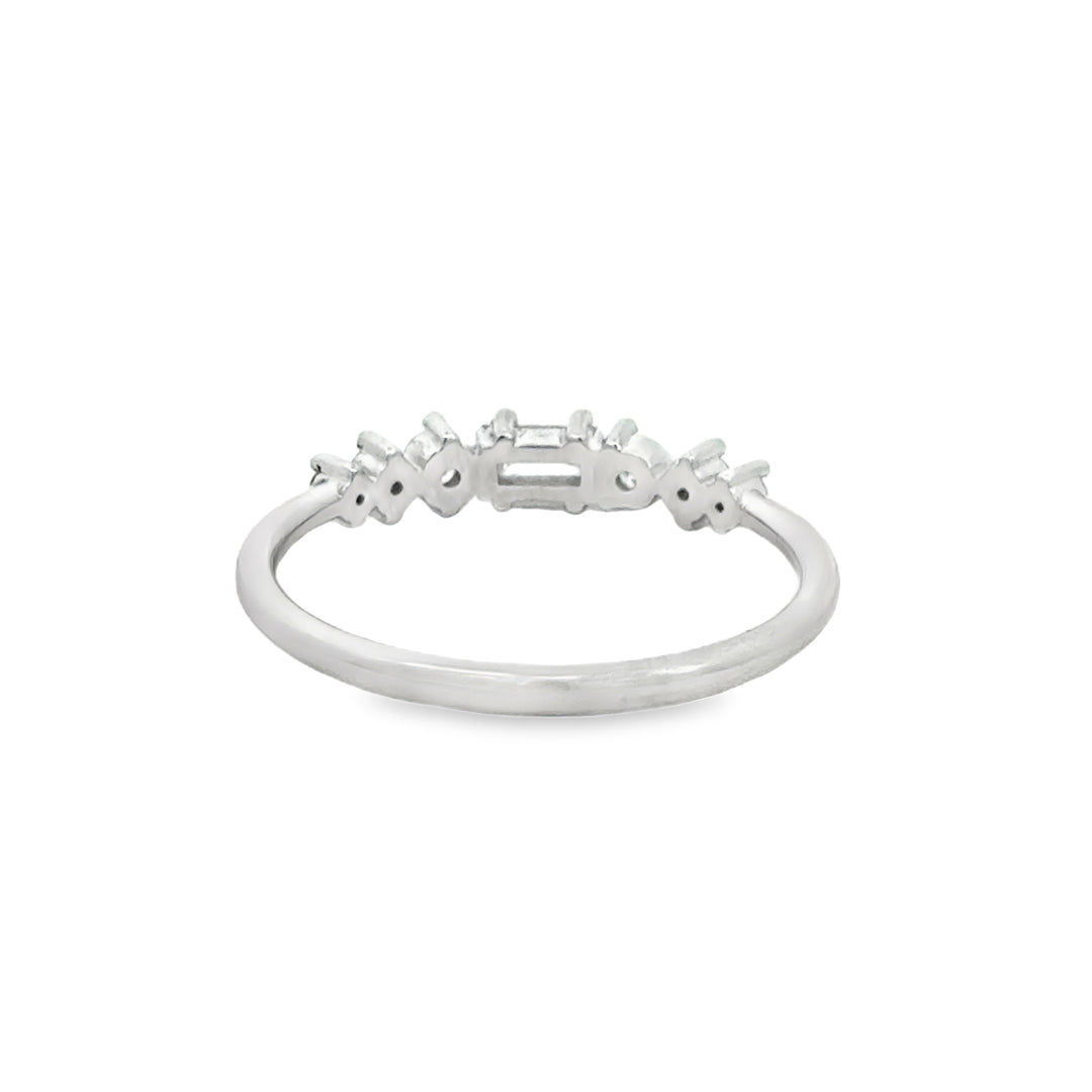 0.31 CTW Diamond 14K White Gold Band – Round & Baguette Accents, 3.2mm