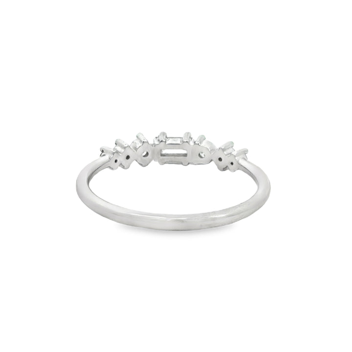 0.31 CTW Diamond 14K White Gold Band – Round & Baguette Accents, 3.2mm