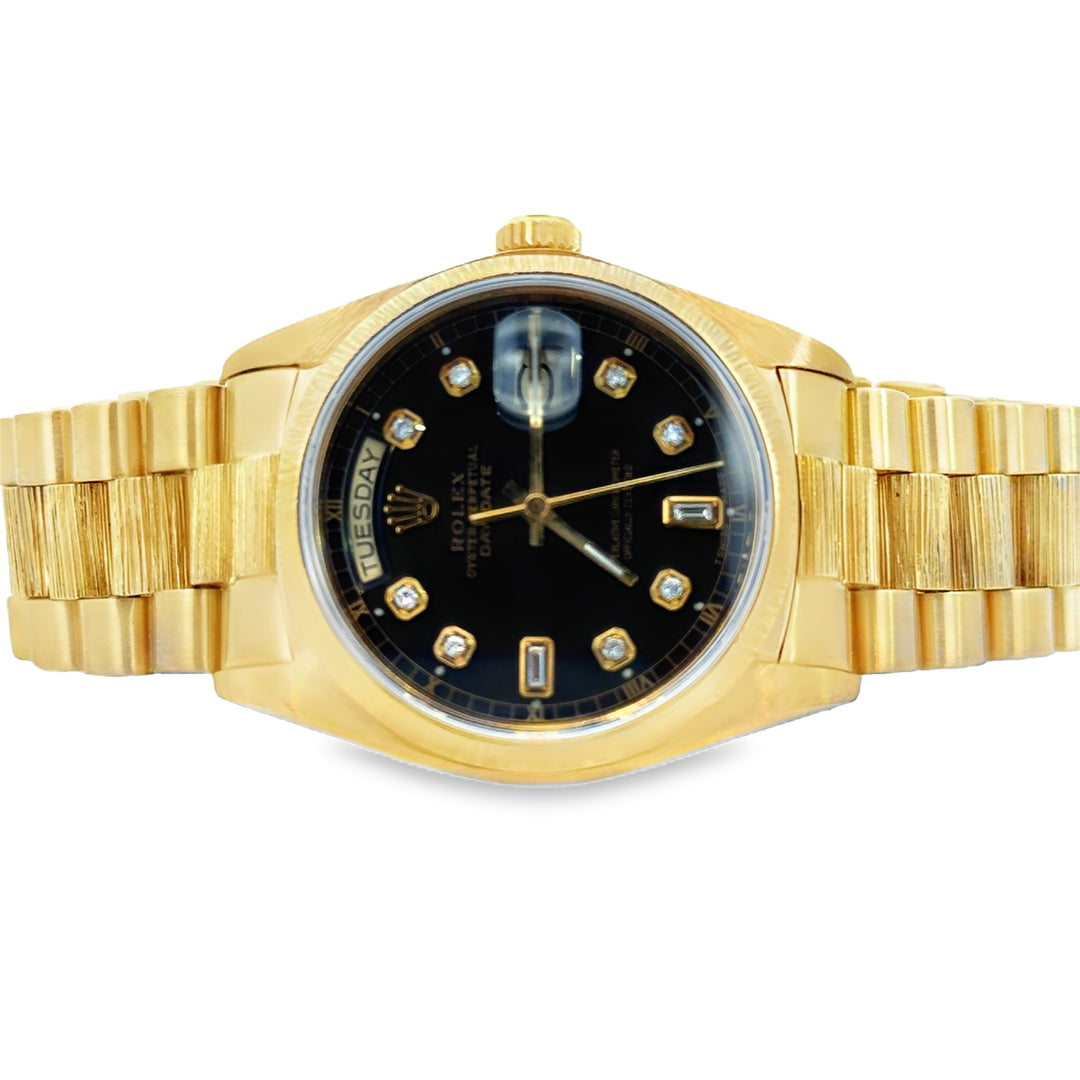 Pre-Owned 1978 Rolex Day-Date President 18K Yellow Gold Watch with Custom Diamond Dial