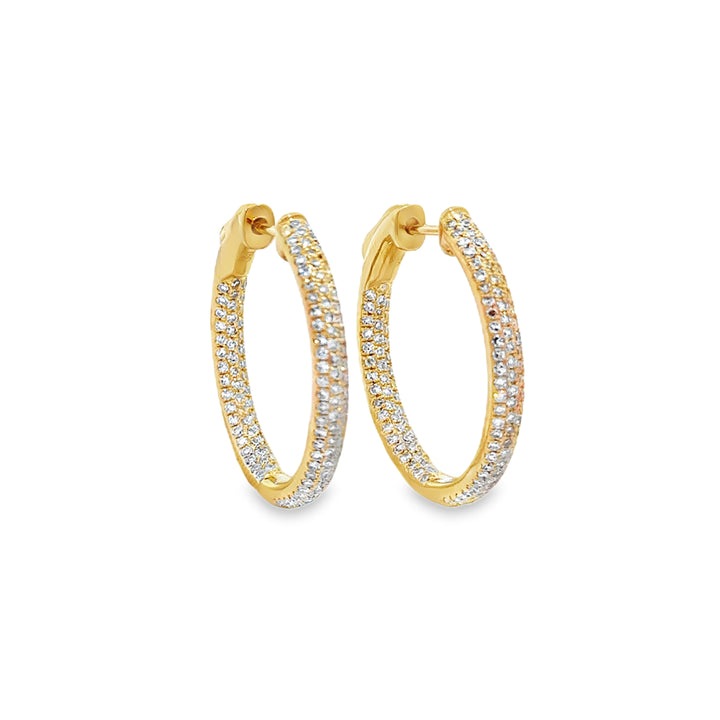 0.82 CTW Diamond 18K Yellow Gold Inside-Out Hoop Earrings