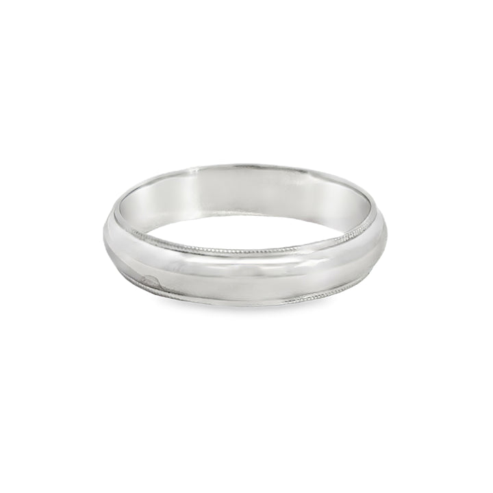 Men’s 14K White Gold Milgrain Wedding Band