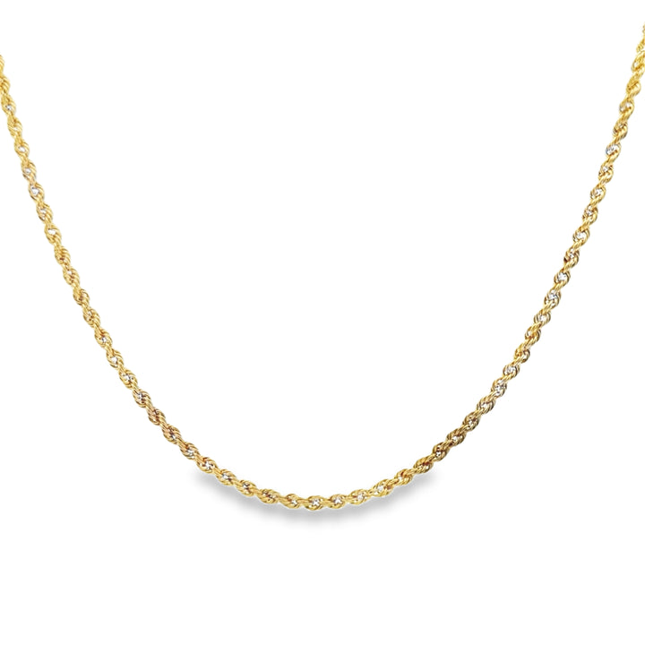 14K Yellow Gold 3mm Rope Chain Necklace