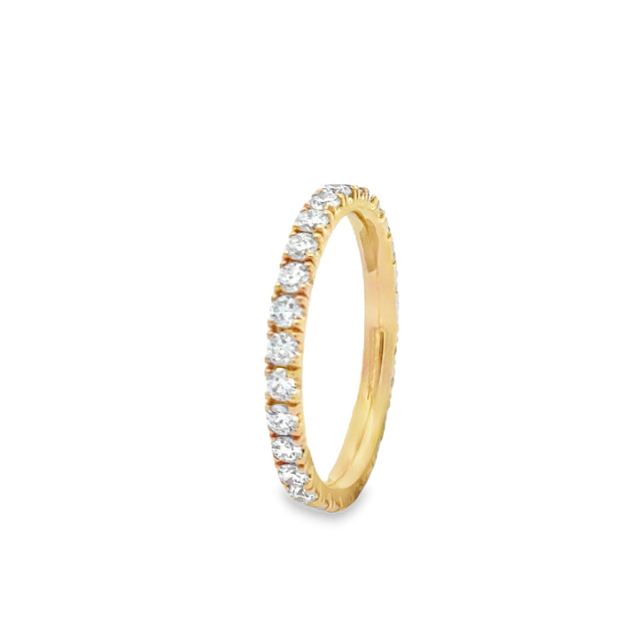 1.08 CTW Diamond 18K Yellow Gold Eternity Band Ring