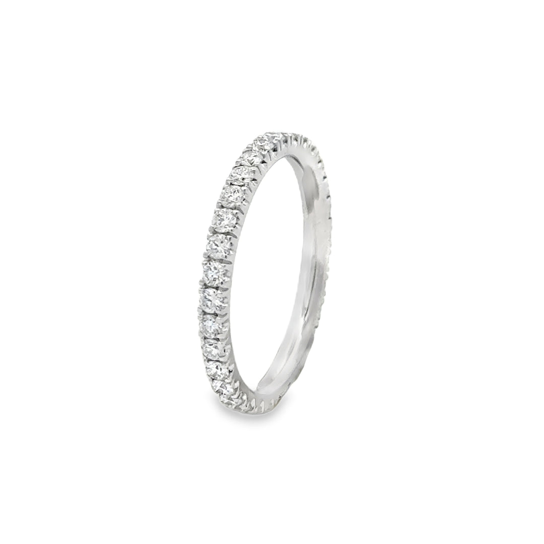 0.83 CTW Diamond 18K White Gold Eternity Band Ring