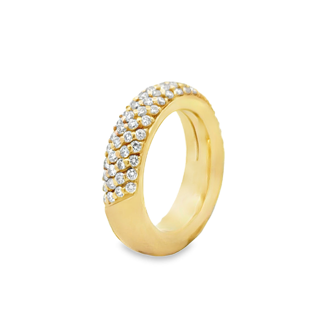 1.25 CTW Diamond 18K Yellow Gold Wide Pave Band Ring