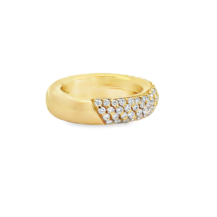 1.25 CTW Diamond 18K Yellow Gold Wide Pave Band Ring