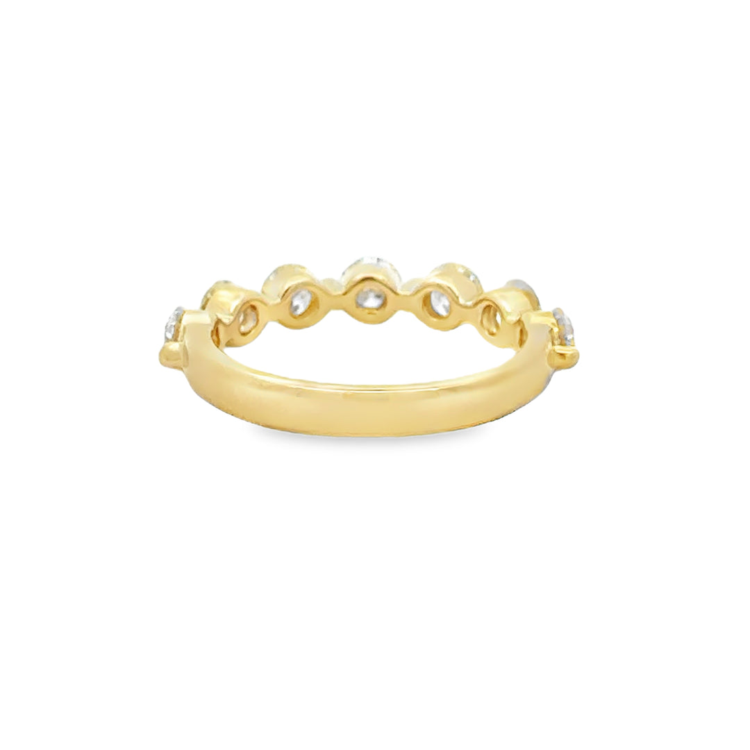 1.52 CTW Diamond 14K Yellow Gold Shared Prong Band Ring