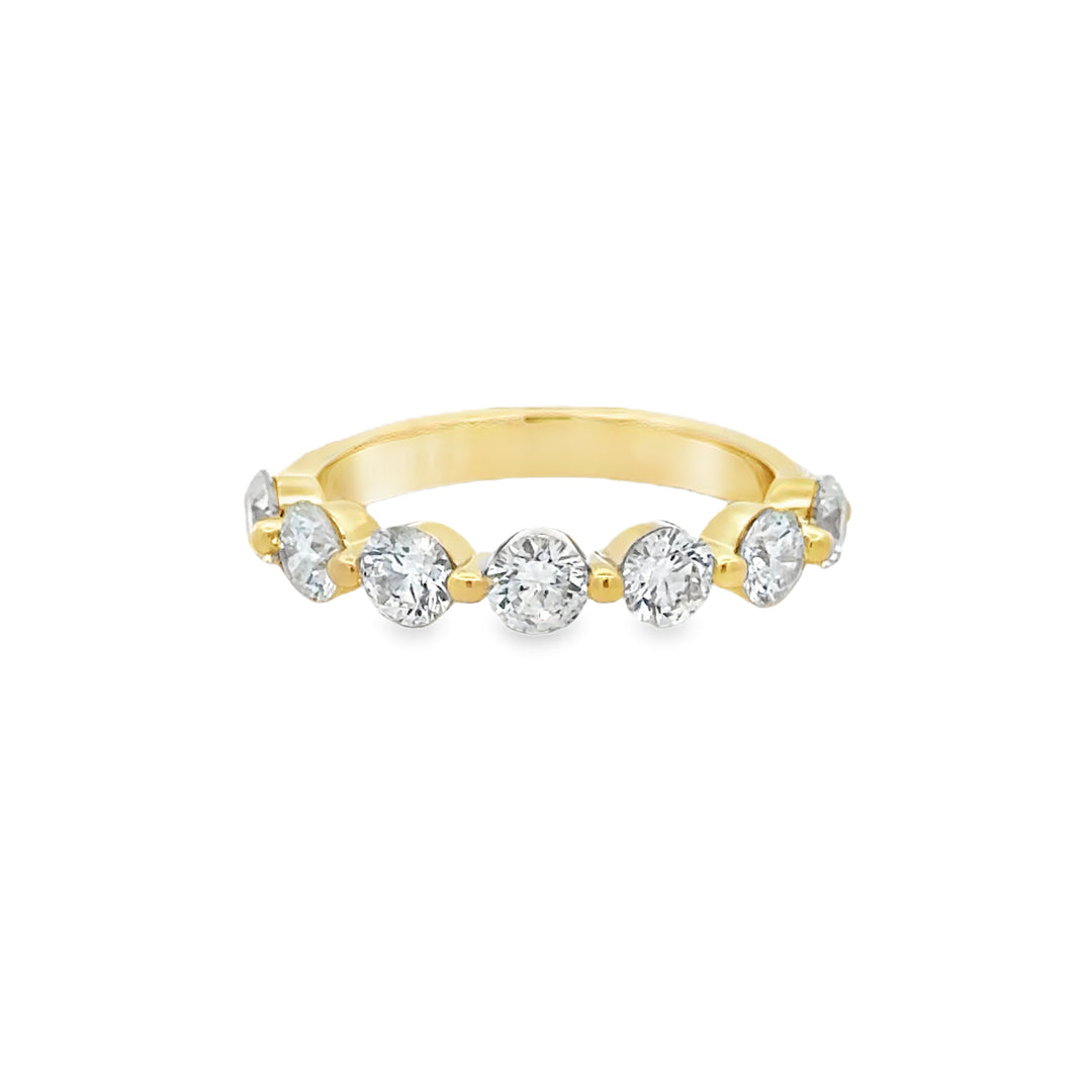 1.52 CTW Diamond 14K Yellow Gold Shared Prong Band Ring