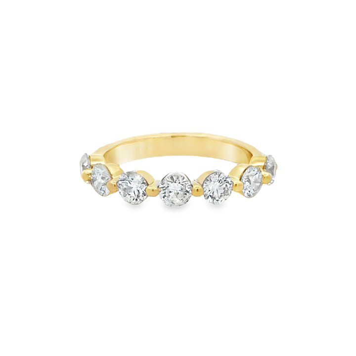 1.52 CTW Diamond 14K Yellow Gold Shared Prong Band Ring