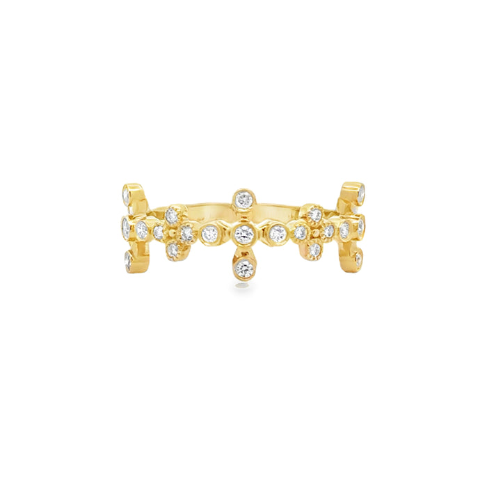 0.36 CTW Diamond 14K Yellow Gold Cross Stack Band Ring
