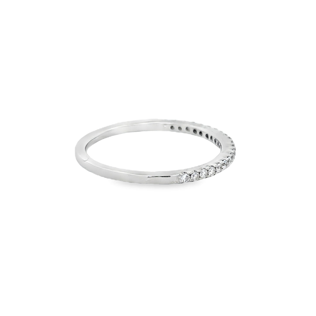 0.20 CTW Diamond Band Ring, 14K White Gold, 1.5mm Wide