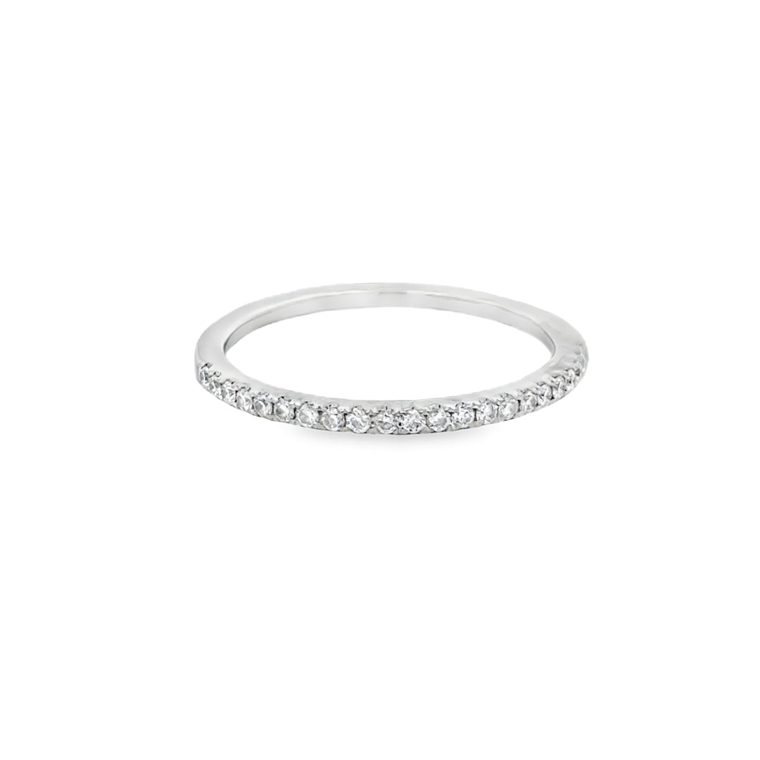 0.20 CTW Diamond Band Ring, 14K White Gold, 1.5mm Wide