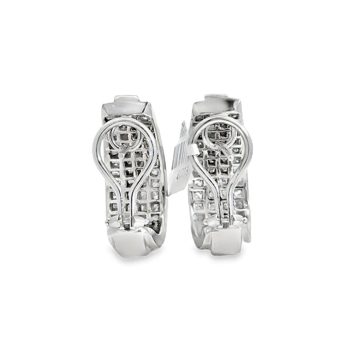 5.01 CTW Diamond Princess Cut Earrings, 18K White Gold