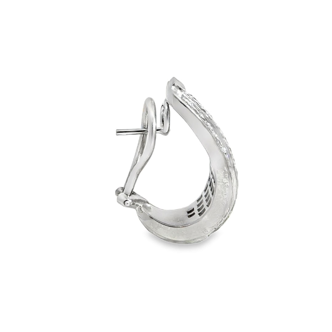 5.01 CTW Diamond Princess Cut Earrings, 18K White Gold