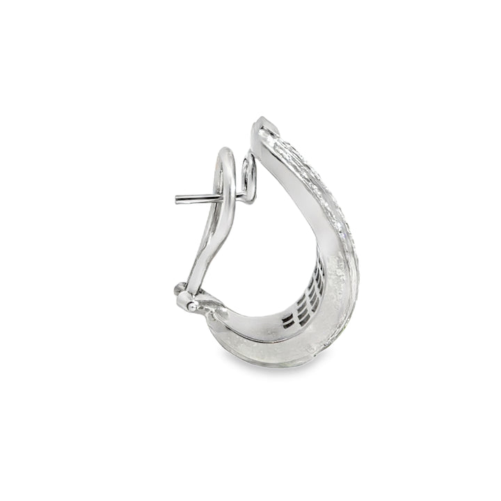 5.01 CTW Diamond Princess Cut Earrings, 18K White Gold
