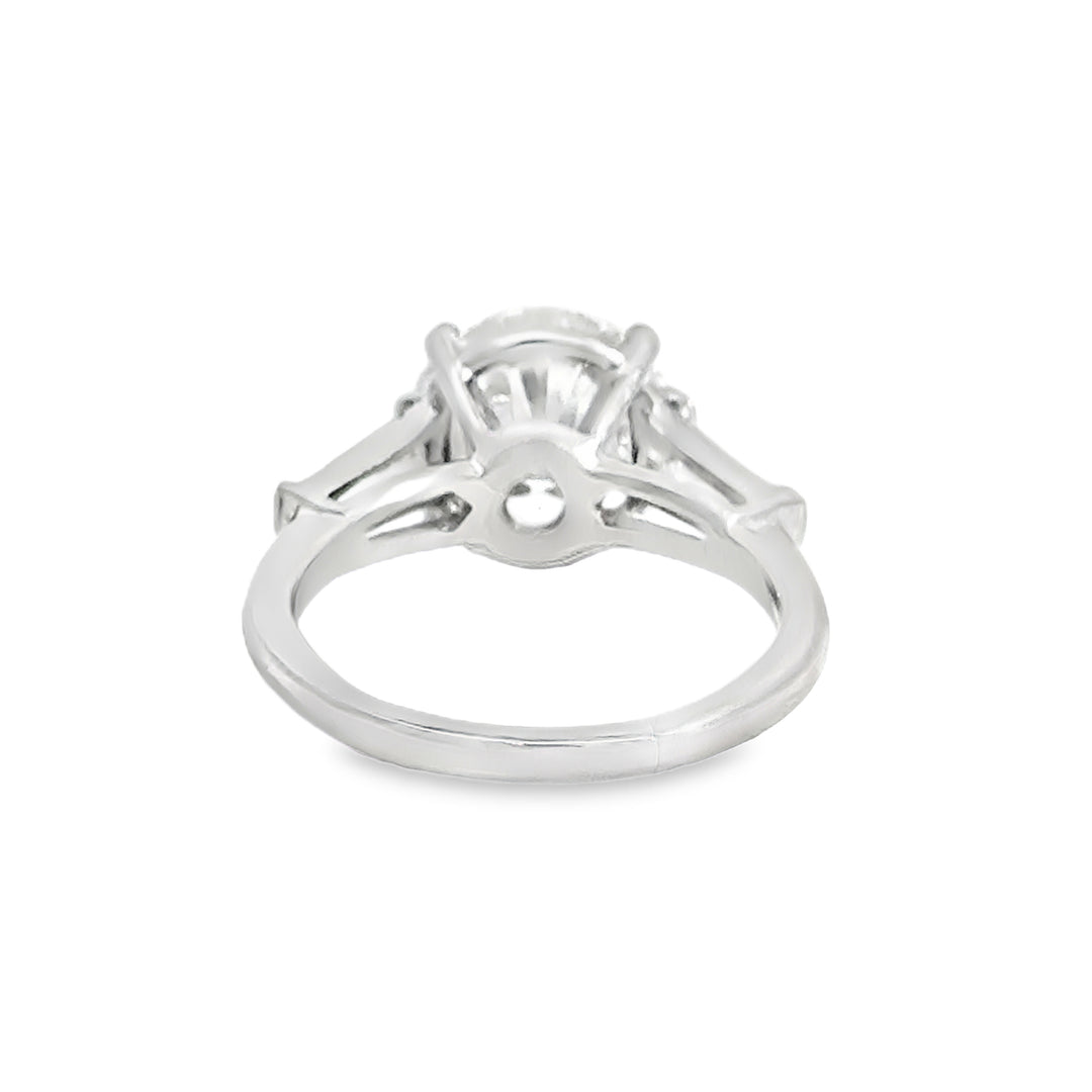 4.01 CT GIA Certified Round Brilliant Diamond Platinum Engagement Ring