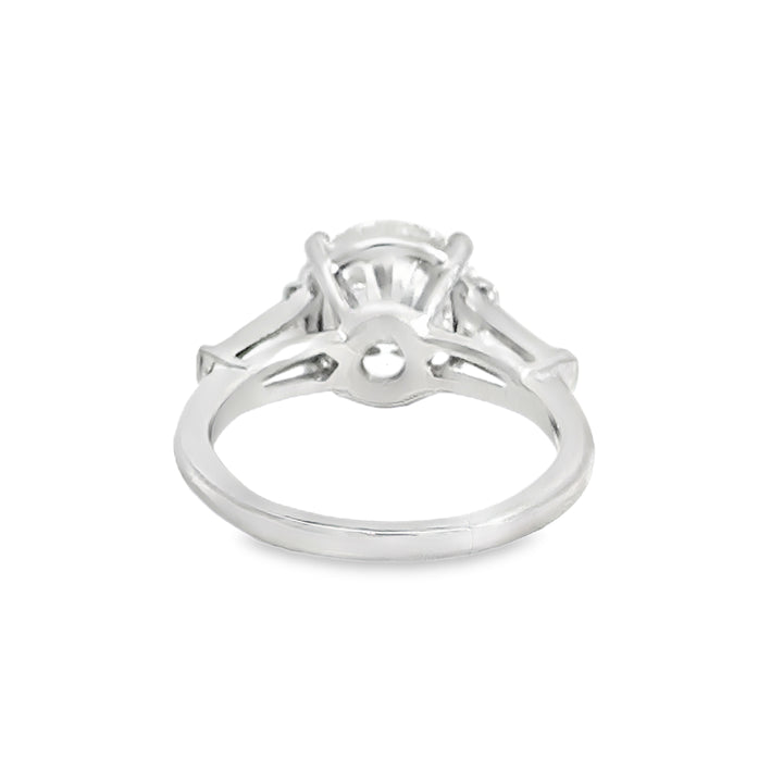 4.01 CT GIA Certified Round Brilliant Diamond Platinum Engagement Ring