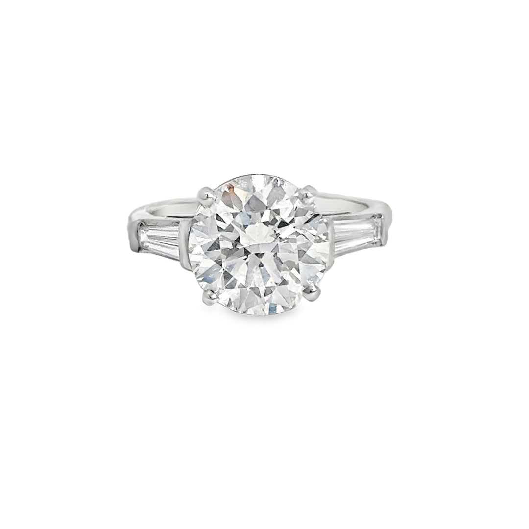 4.01 CT GIA Certified Round Brilliant Diamond Platinum Engagement Ring