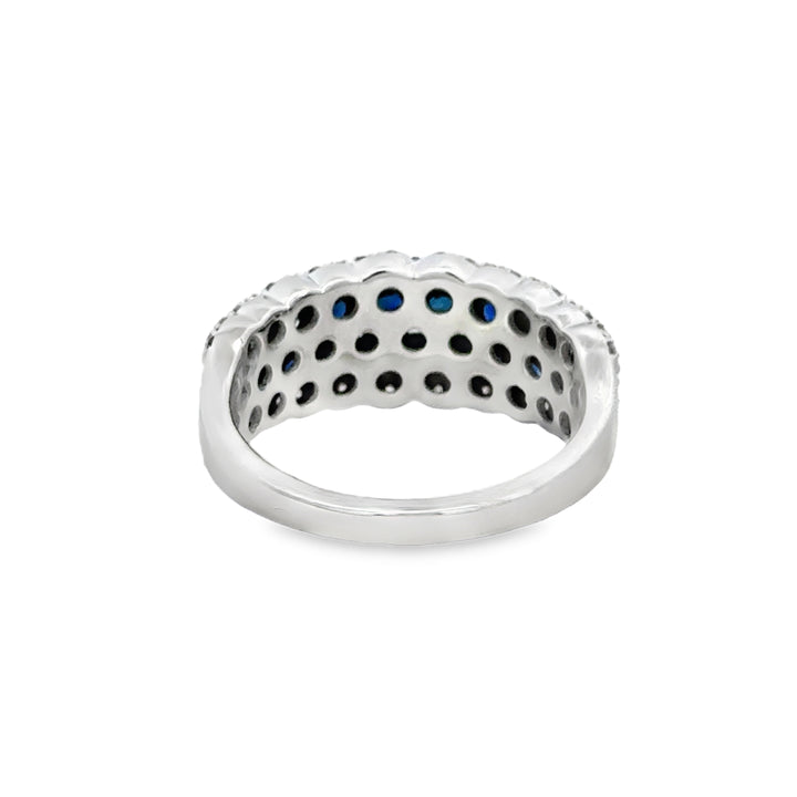 1.62 CTW Sapphire &amp; 0.33 CTW Diamond Band in 14K White Gold