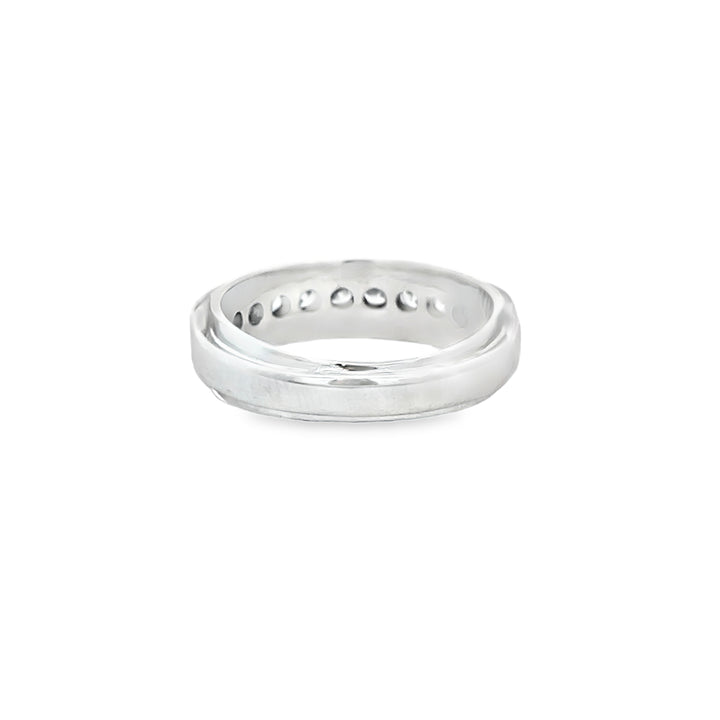 0.85 CTW Diamond Three-Row Band Ring in 14K White Gold