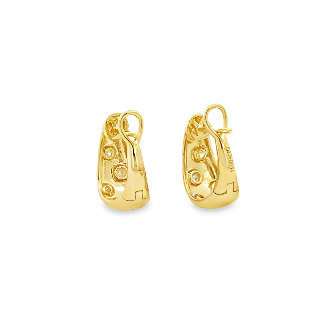 0.14 CTW Diamond 18K Yellow Gold Dome Earrings