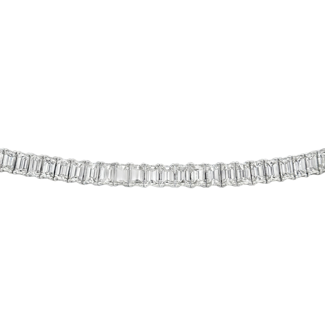16.05 CTW Emerald-Cut Diamond Tennis Bracelet in 18K White Gold