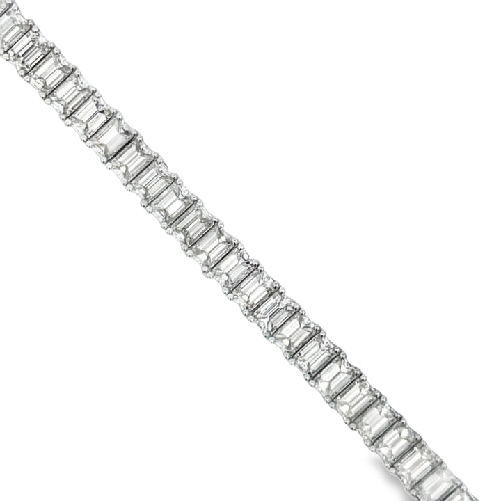 16.05 CTW Emerald-Cut Diamond Tennis Bracelet in 18K White Gold