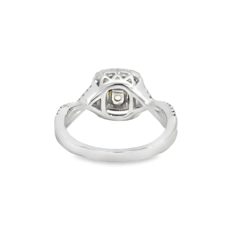 0.90 CT Yellow Diamond & 0.33 CTW Diamond Engagement Ring