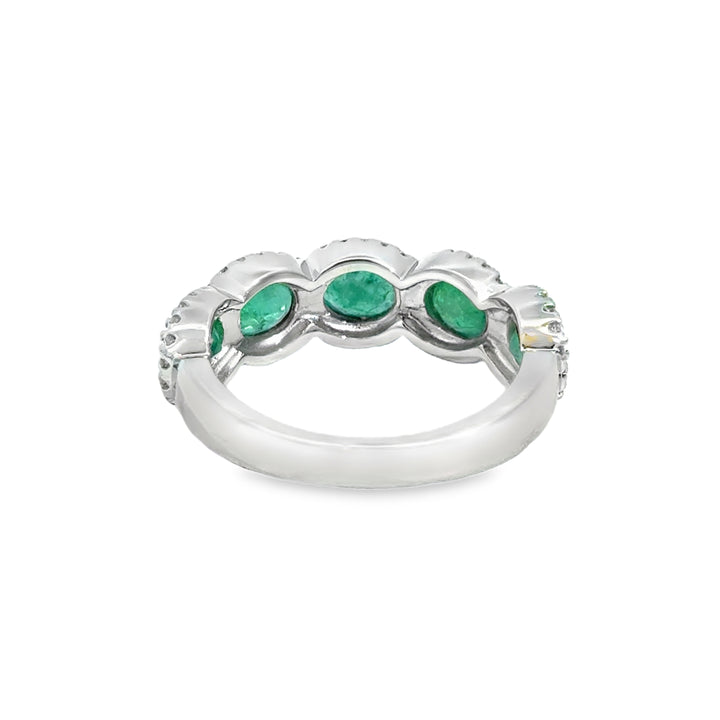 1.50 CTW Oval Emerald &amp; 0.17 CTW Diamond 14K White Gold Ring