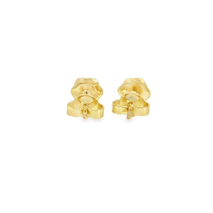 0.30 CTW Diamond 14K Yellow Gold Sculpted Floral-Inspired Stud Earrings