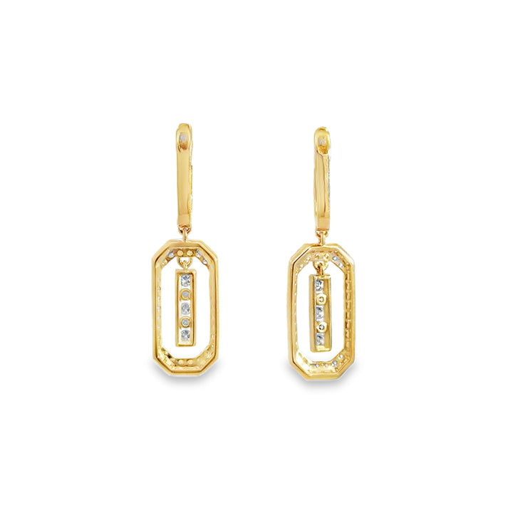 0.69 CTW Diamond 14K Yellow &amp; White Gold Drop Earrings