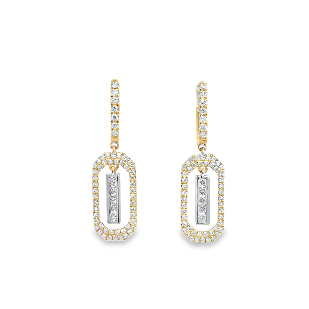 0.69 CTW Diamond 14K Yellow &amp; White Gold Drop Earrings
