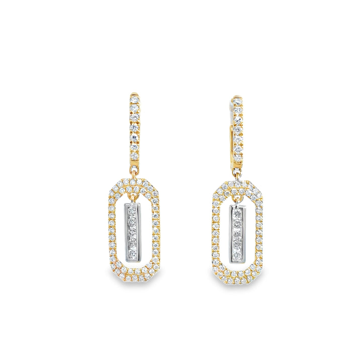 0.69 CTW Diamond 14K Yellow &amp; White Gold Drop Earrings
