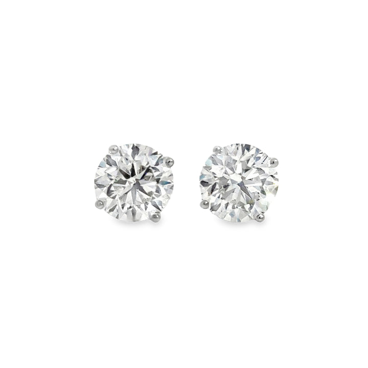 6.01 CTW Diamond 14K White Gold Martini Stud Earrings