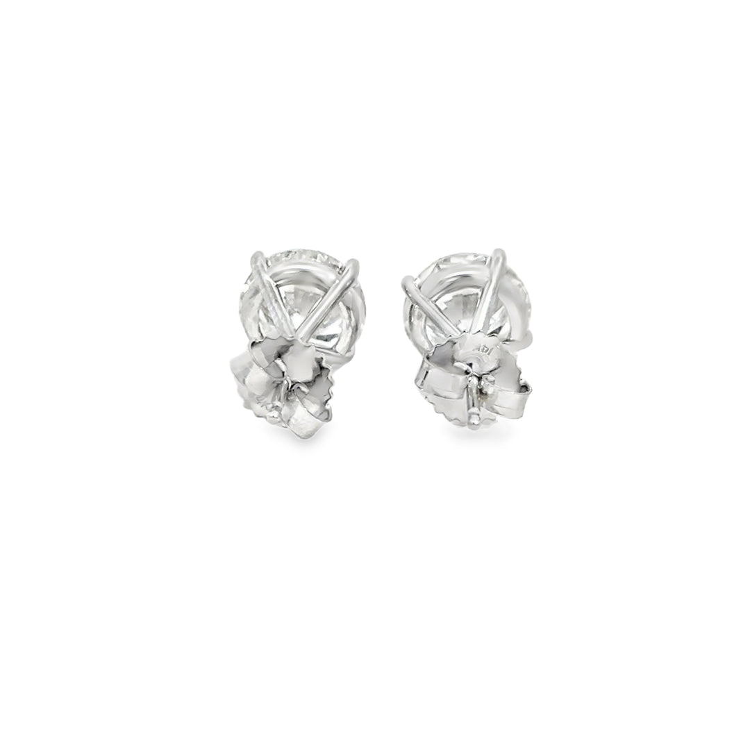 6.01 CTW Diamond 14K White Gold Martini Stud Earrings