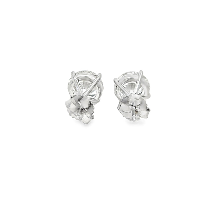 6.01 CTW Diamond 14K White Gold Martini Stud Earrings