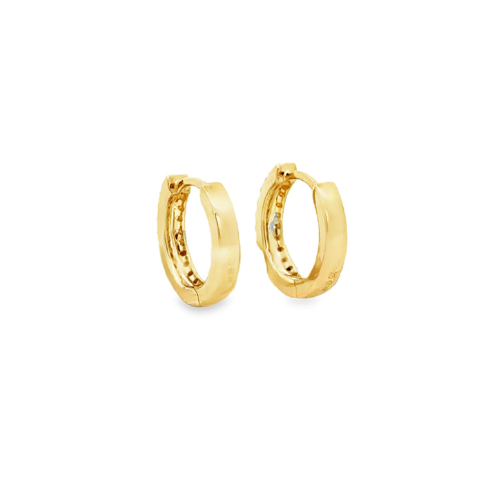 0.22 CTW Diamond 14K Yellow Gold Double-Row Mini Hoop Earrings