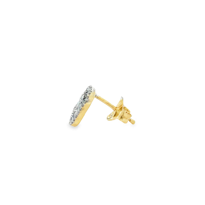 0.47 CTW Sapphire &amp; 0.56 CTW Diamond 14K Two-Tone Halo Stud Earrings