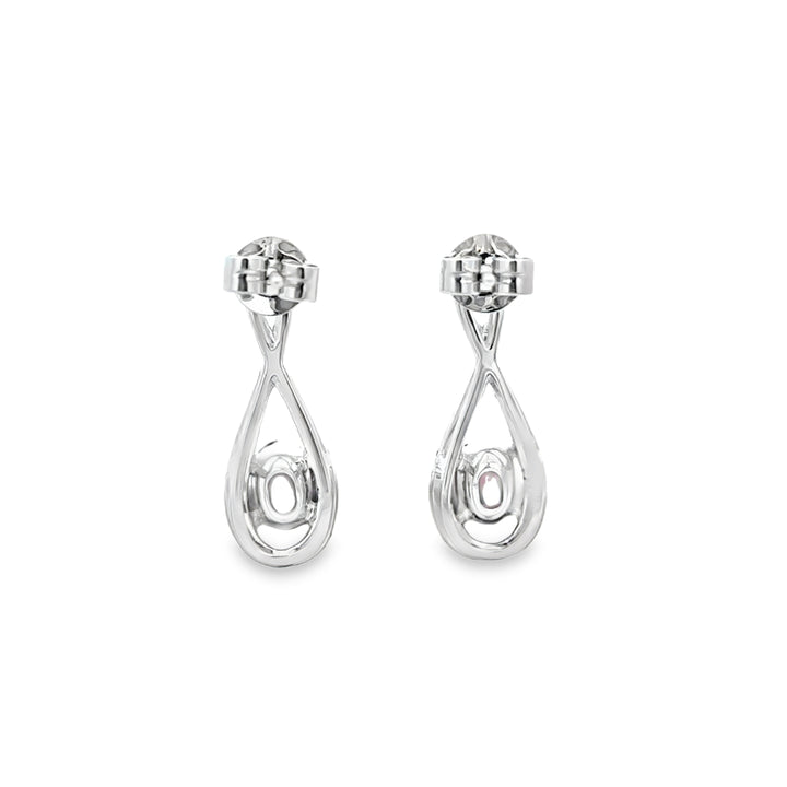 0.76 CTW Ruby &amp; 0.33 CTW Diamond 14K White Gold Teardrop-Infinity Drop Earrings