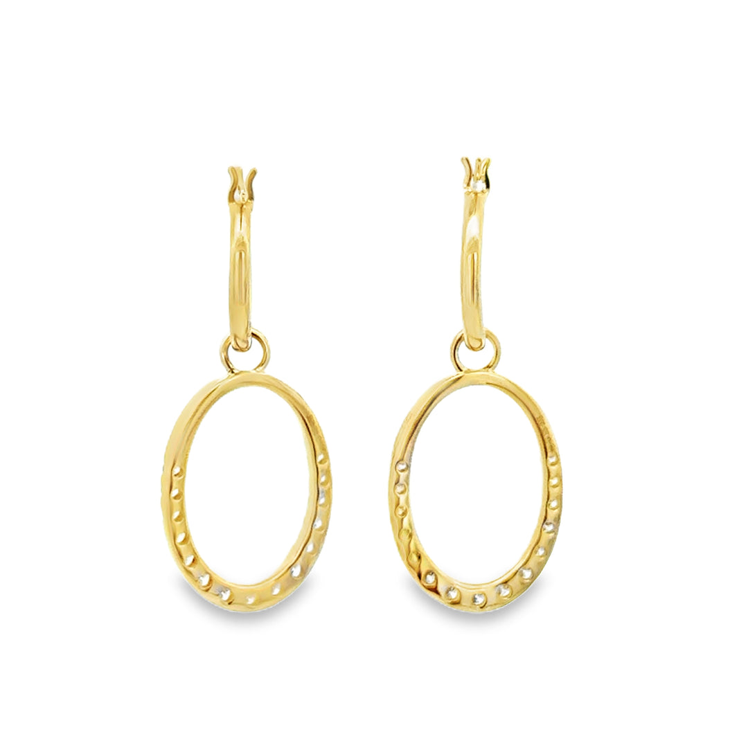 0.53 CTW Diamond 14K Yellow Gold Convertible Drop & Hoop Earrings