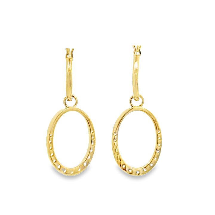 0.53 CTW Diamond 14K Yellow Gold Convertible Drop & Hoop Earrings