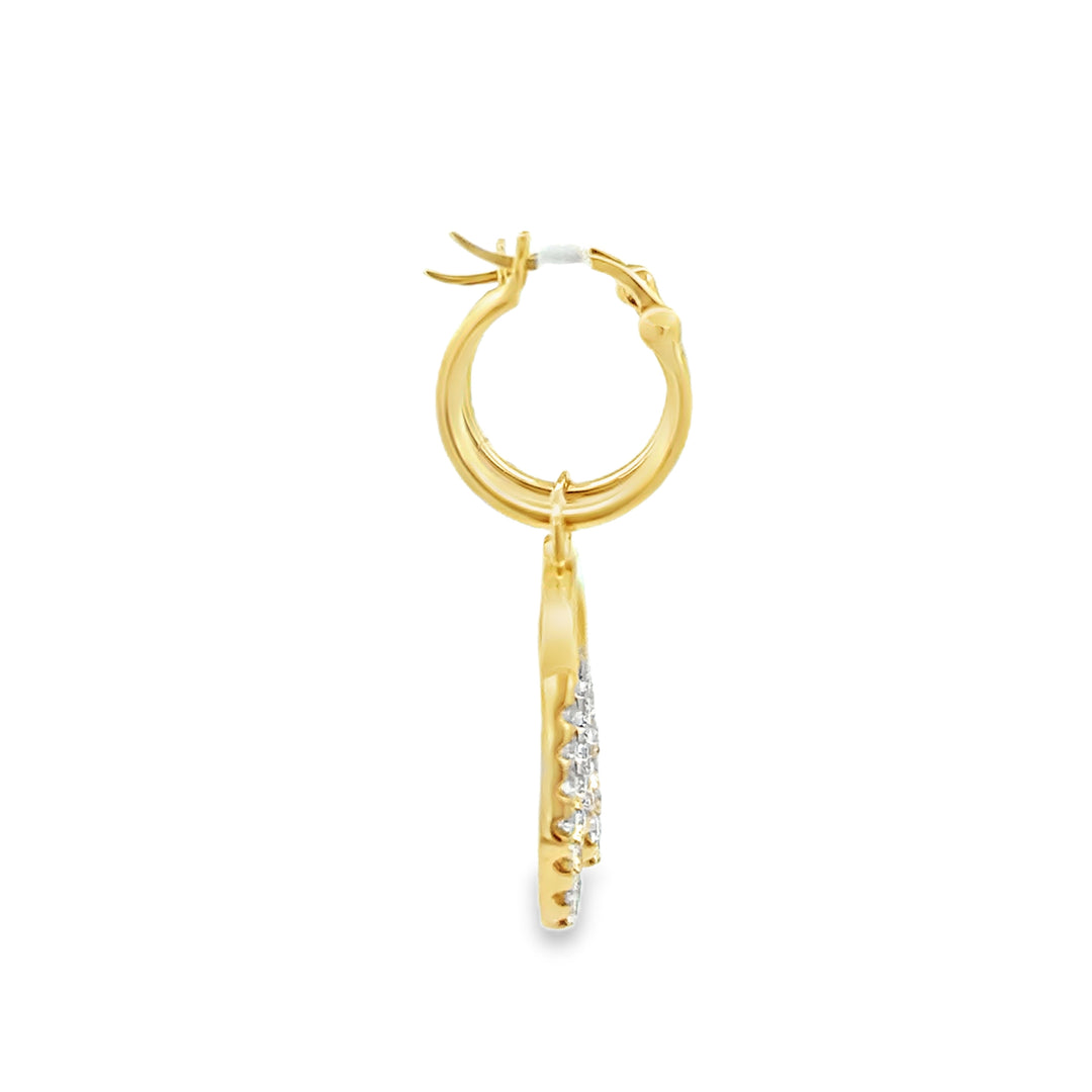 0.53 CTW Diamond 14K Yellow Gold Convertible Drop & Hoop Earrings
