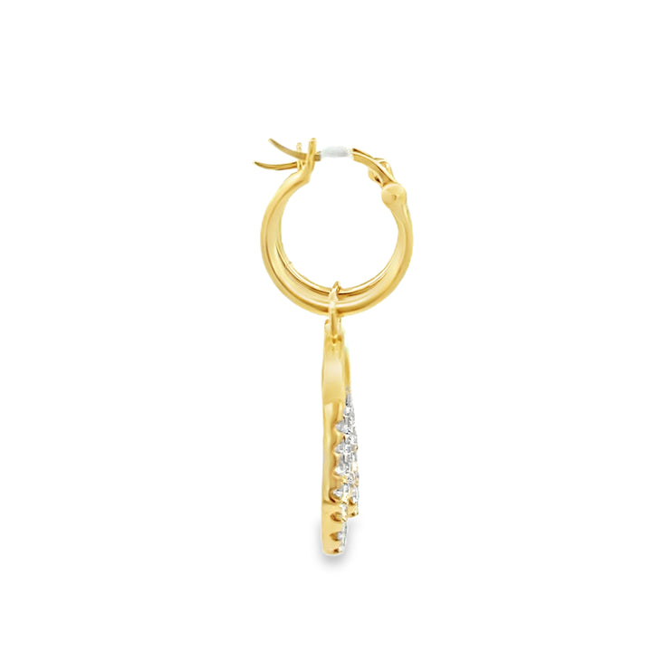 0.53 CTW Diamond 14K Yellow Gold Convertible Drop & Hoop Earrings