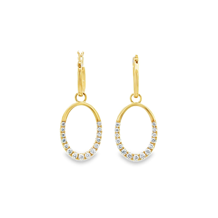0.53 CTW Diamond 14K Yellow Gold Convertible Drop & Hoop Earrings
