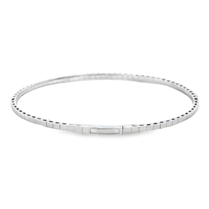 0.50 CTW Black Diamond & 0.53 CTW White Diamond 14K White Gold Flexible Bangle