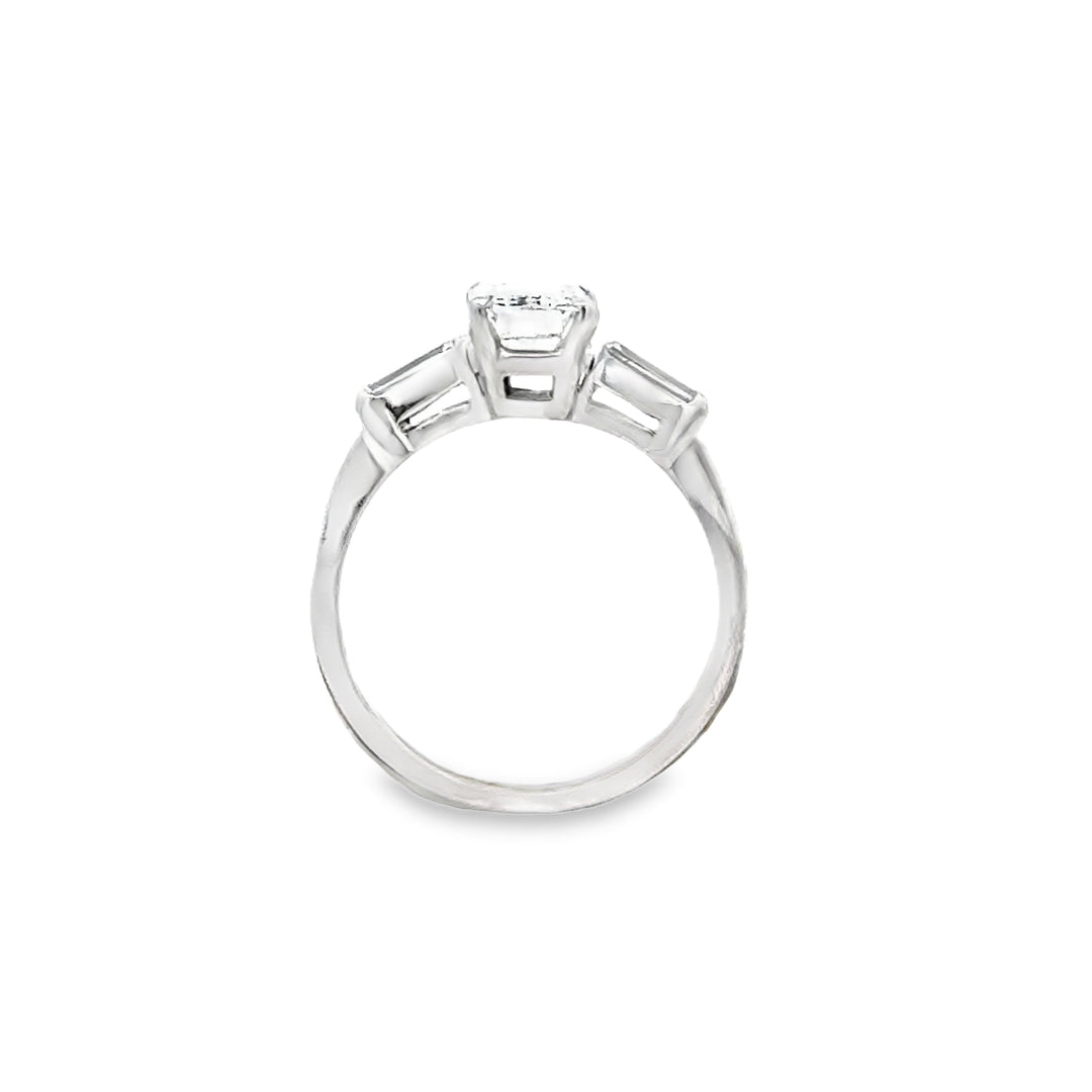 1.29 CT Emerald-Cut Diamond Platinum Engagement Ring (GIA G VS2)